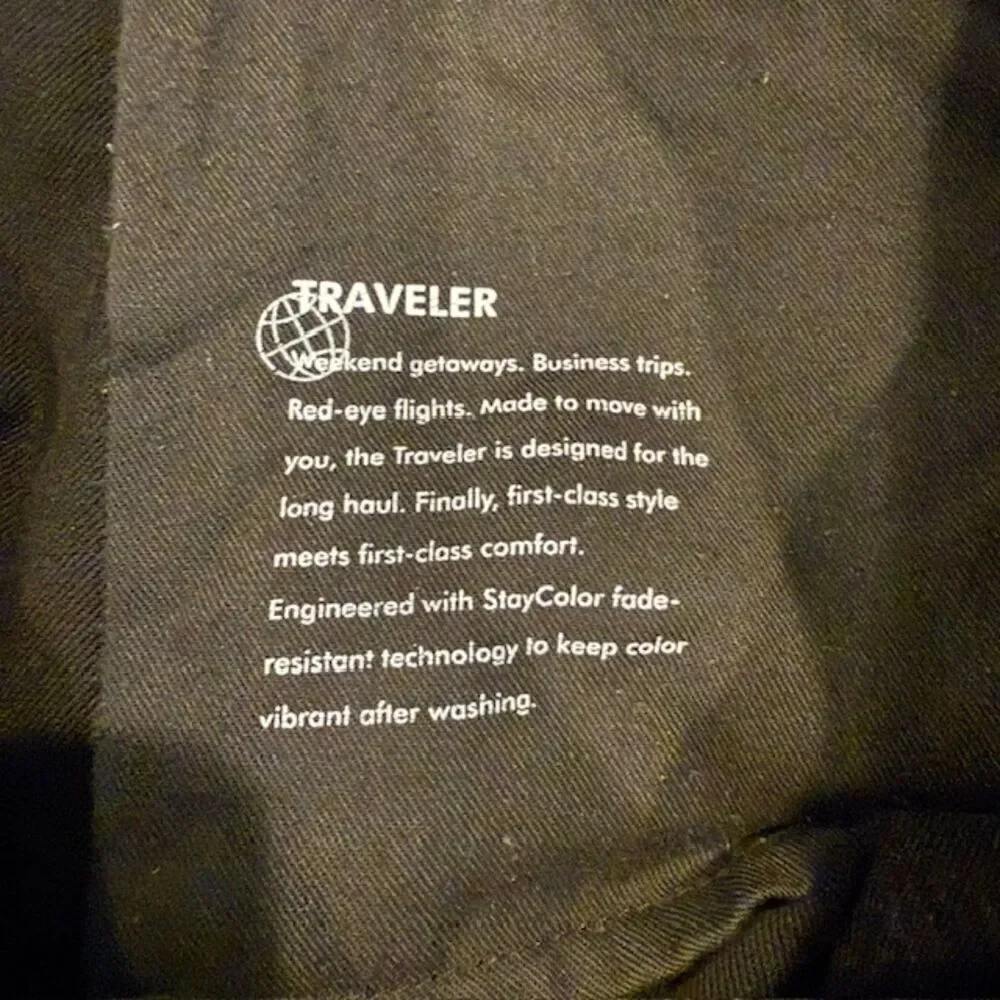 Banana Republic Traveler Stretch‎ Cotton Black Chino Pants Size 38 X 26 (hemmed)